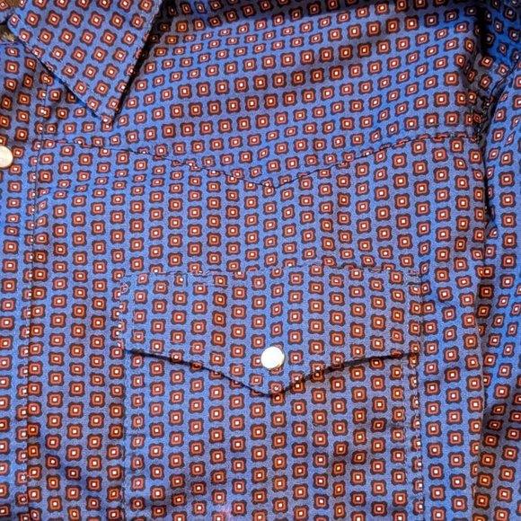 Like New Men's Western Roper Amarillo Copper Creek Foulard Pearl Snap Shirt - Picture 16 of 16